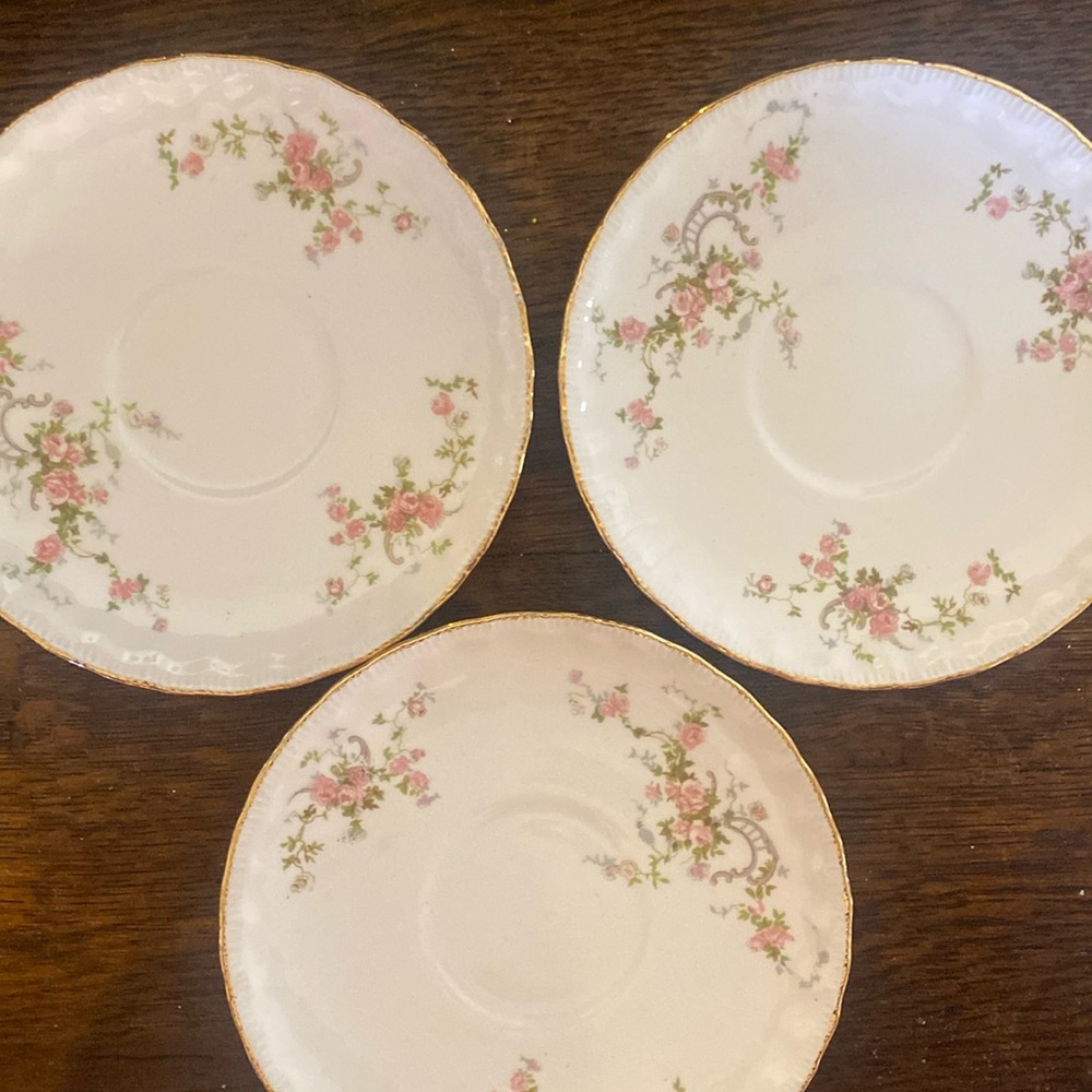 3 antique saucers